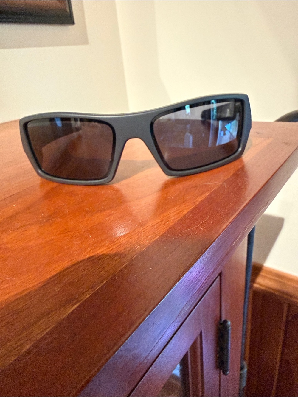 New Oakley Gascan Sunglasses. Matte Carbon Frame, Grey Lenses